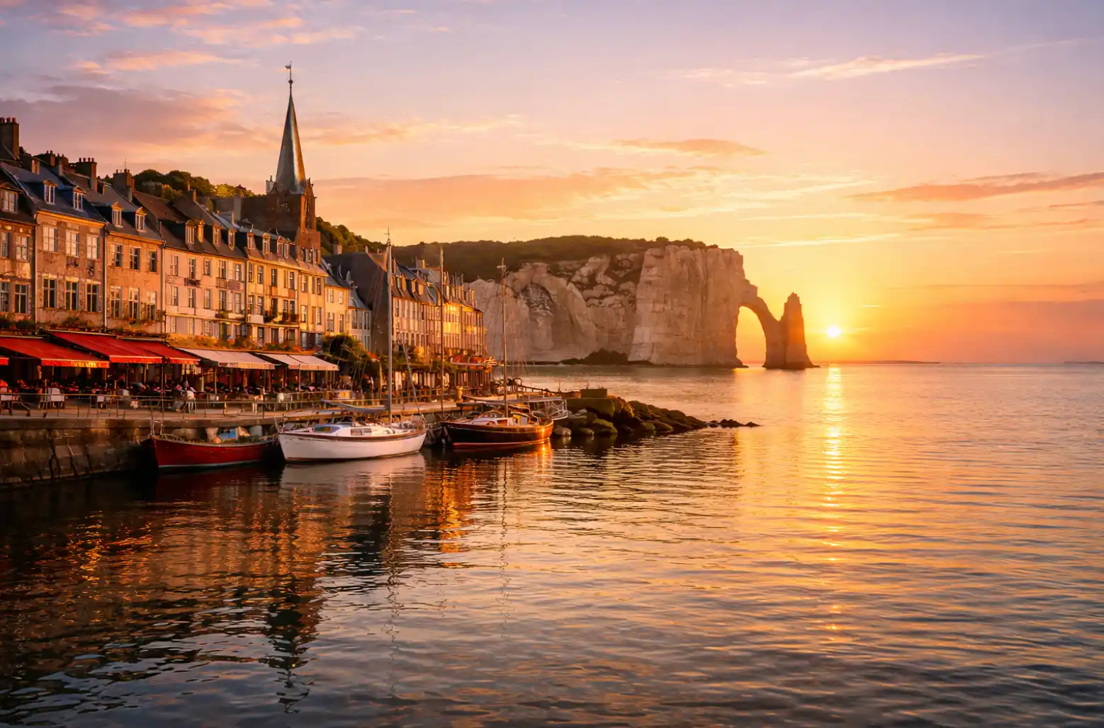 Honfleur et les falaises d'Étretat