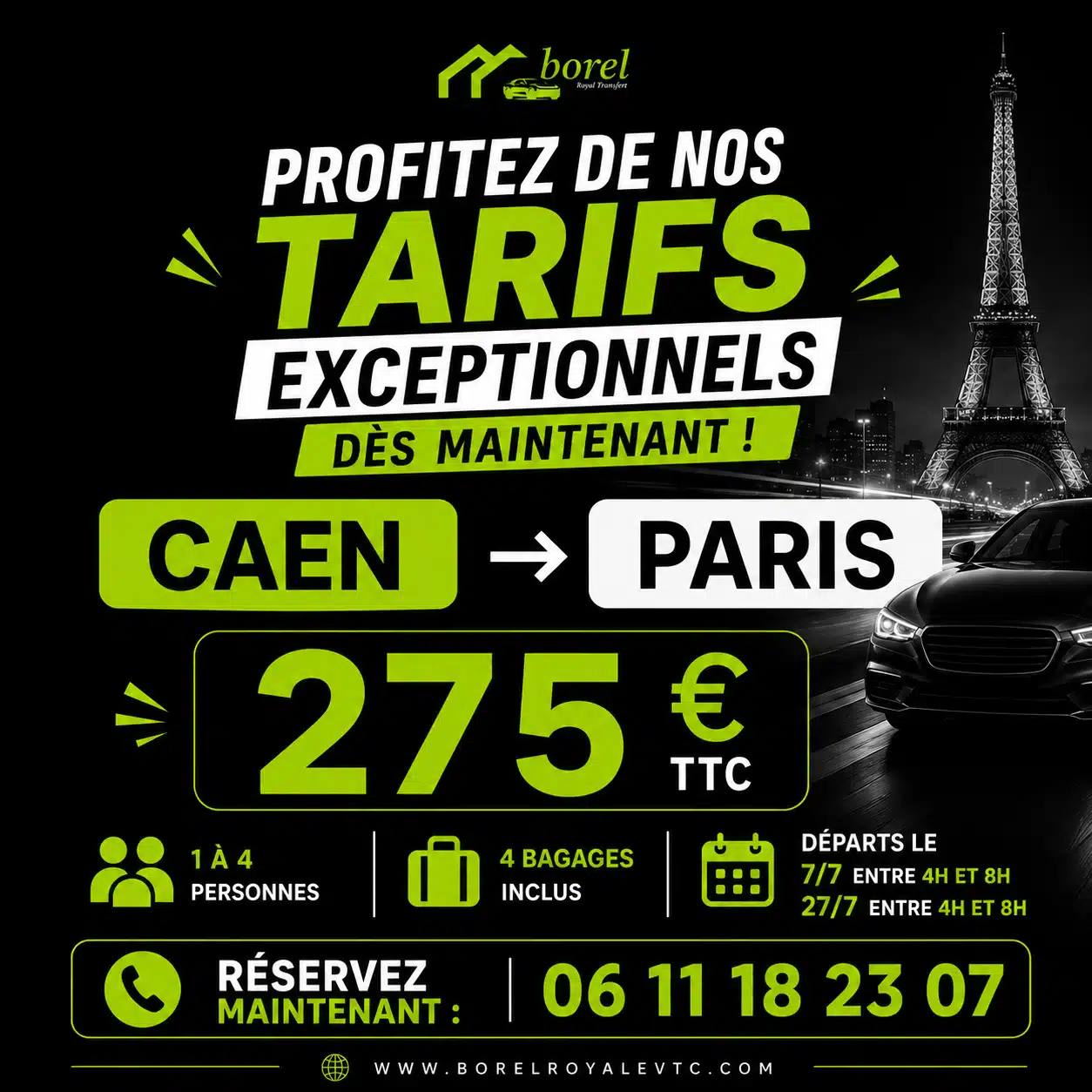 transfert-caen-paris-tarif-fixe-275-euros